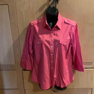 Land’s End blouse. Size 14. Pink